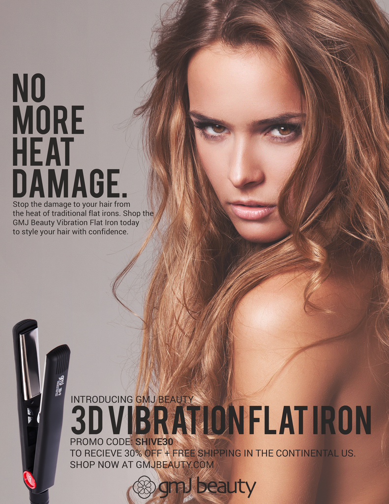 Vibration Flat Iron Tourmaline Ceramic Plates GM3004 PW